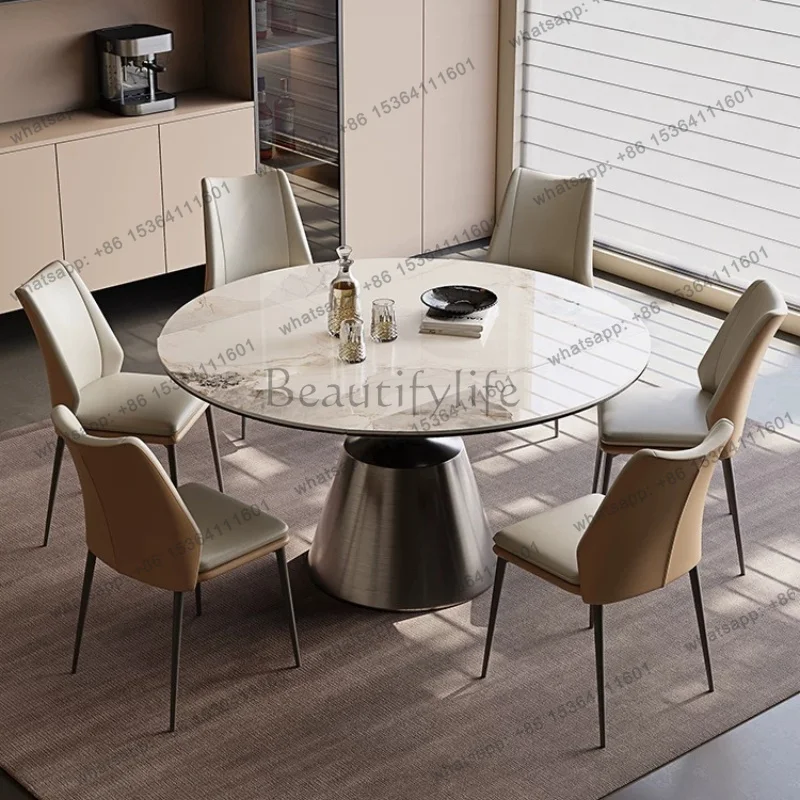 FG Luxury Sintered Stone Rock Dining Table Set Of 6 Chairs Folding Home Italian Style Dining Tables Kitcjen Pliante Desk Furnitu