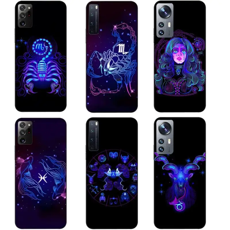 Constellation Zodiac Sign Phone Case Funda for Redmi Note 11 10 9 8 6 Pro 10T 9S 8T 7 5A 5 4 Coque Shockproof Design Cover