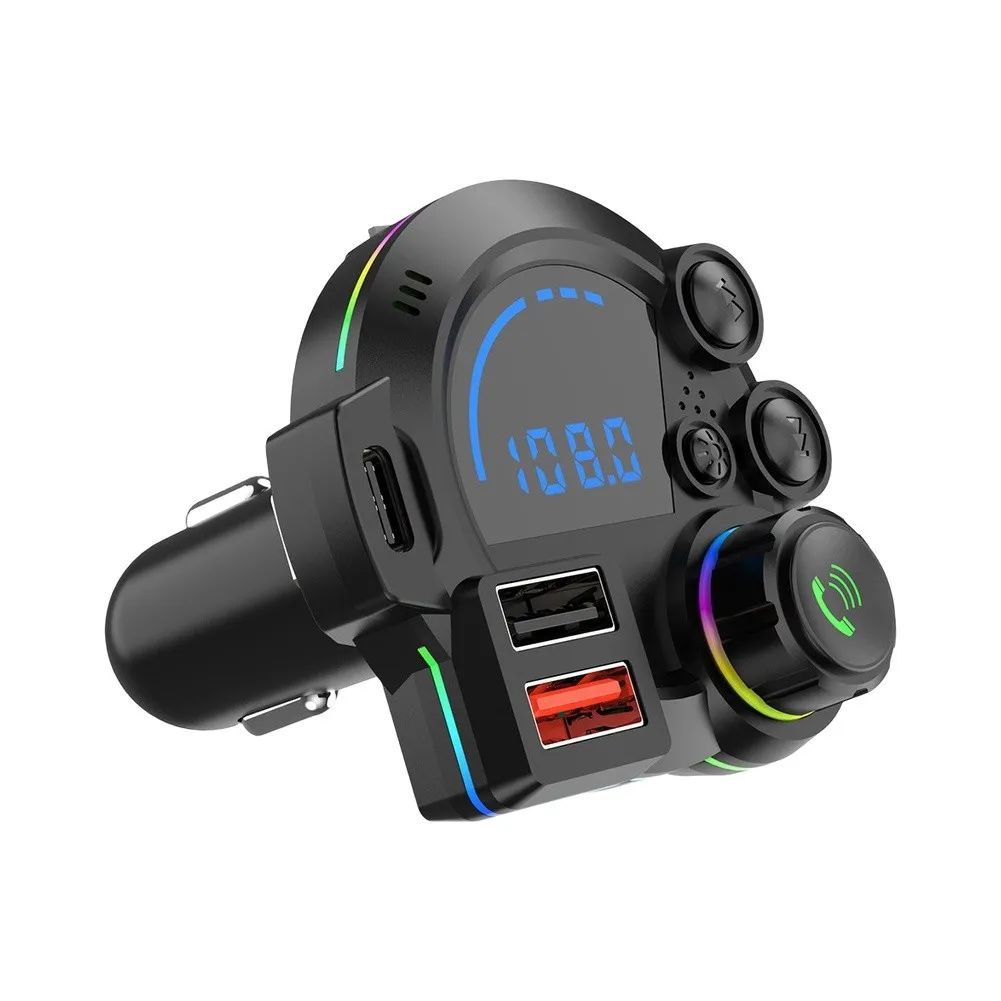 For USB-C Wireless 5.3 Car For MP3 Adapter Car For FM Transmitter Dual Fast Charging Radio Modulator For MP3 Player