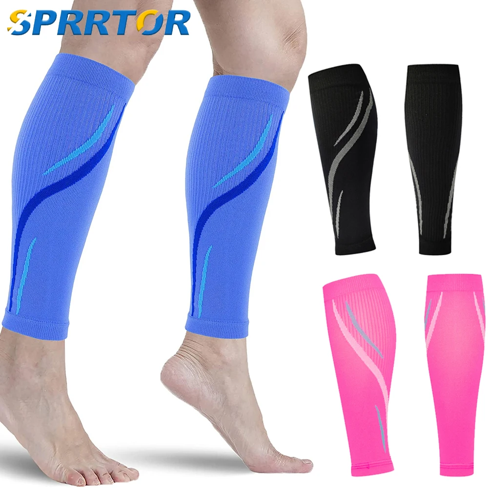 1Pair Calf Compression Sleeves Running Leg Compression Sleeve 20-30mmHg Compression Socks for Shin Splint For Men Women