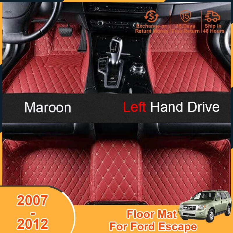 2007-2012 Foot Pad Carpets Cover for Ford Escape 2007 2008 2009 2010 2011 2012 Accessories Non-Slip Left Hand Drive Floor Mats