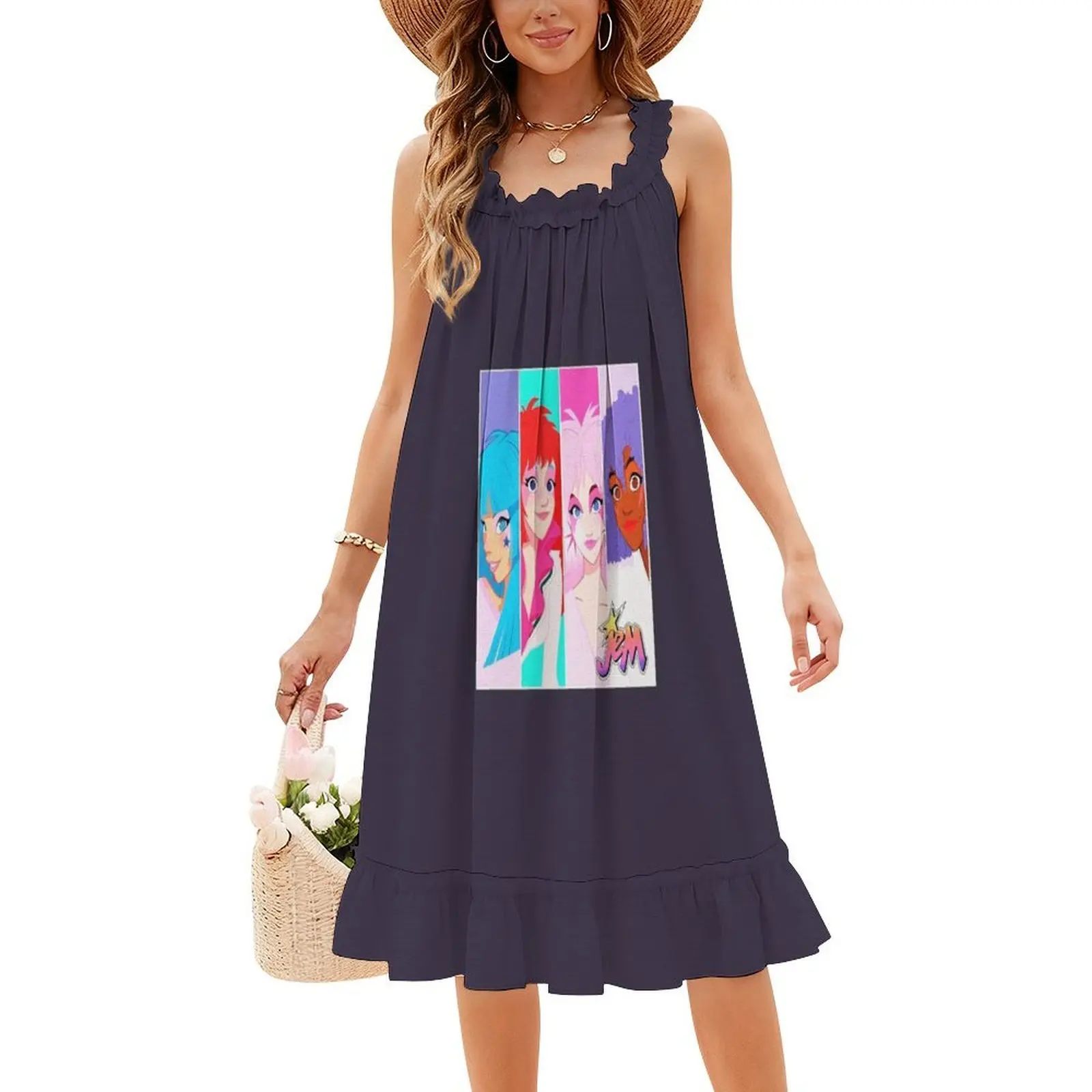 الموسيقى خمر حقا النزعية جيم مضحك الرسم الهدايا الأزهار سموك فستان للنساء الربيع الصيف فستان كاجوال لموسيقى الحفلات