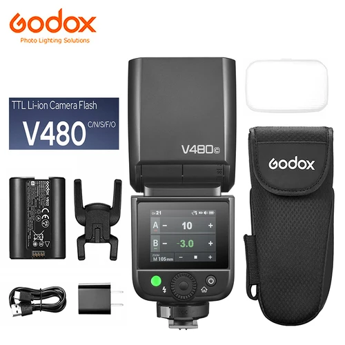 GODOX V480 S/N/C/F/O TTL HSS HD pantalla táctil Li-ion cámara Flash 2,4G Speedlite inalámbrico para Canon Nikon Sony Olympus Fujifilm