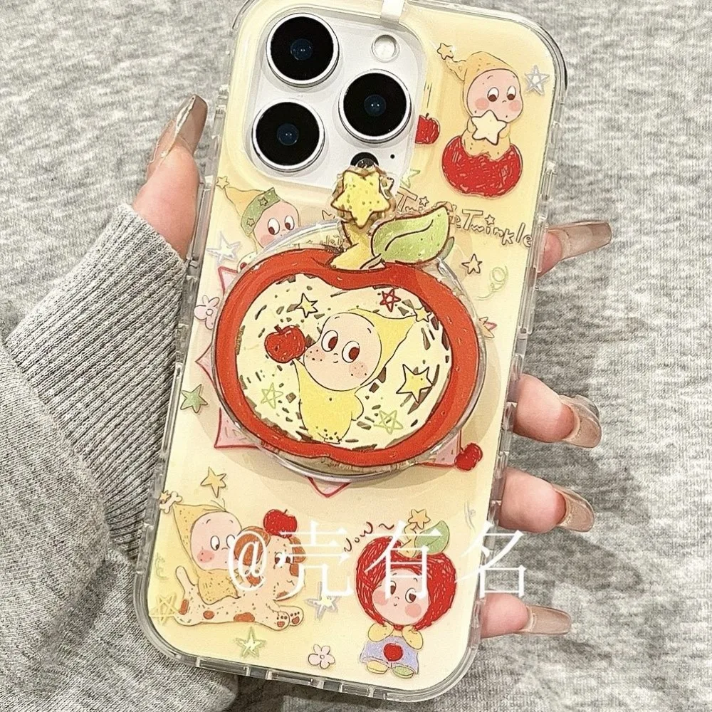 Soporte coreano lindo Doodle rojo Apple Star Man soporte Universal cojín de aire soporte magnético fuerte extraíble para Iphone 17 soporte Griptok