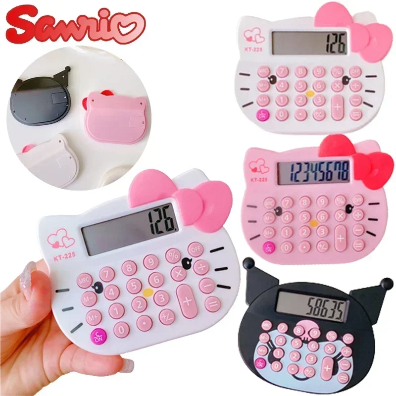 Anime Figure Sanrio Kawaii Kuromi Hello Kitty 8 Digits Mini Calculator Office School Student Accounting Creative Ideas Wholesale