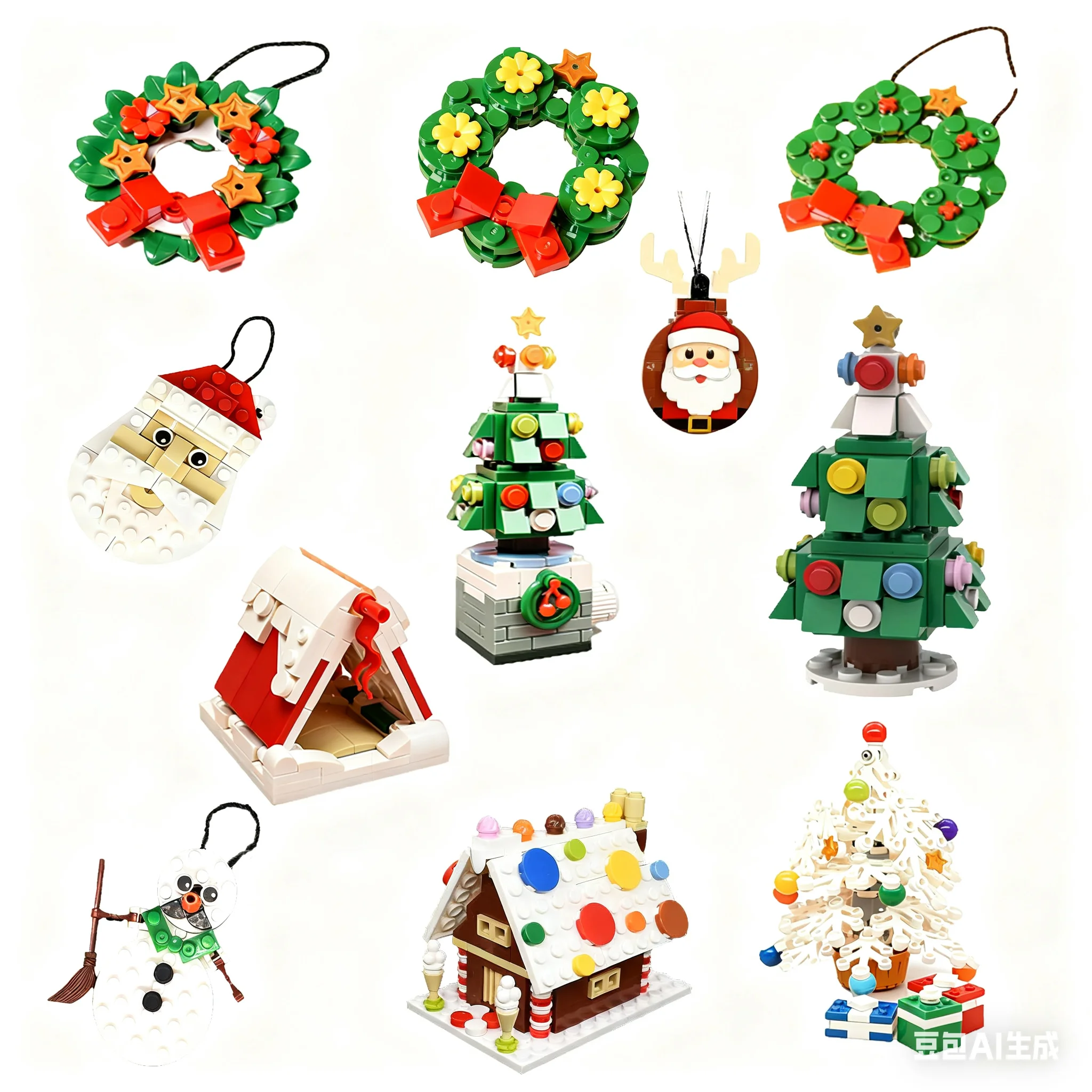 

MOC Christmas Eve Warm Fireplace Small Particle Assembly Building Blocks Puzzle Toy