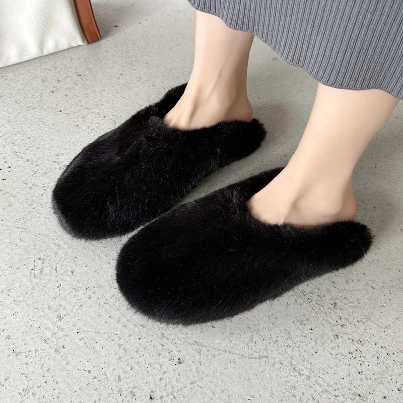 

Flats Fur Women's Boots Warm Casual Loafers Shoes Short Plush Dress Winter Boots 2025 New Designer Cozy Sport Female Snow Botas