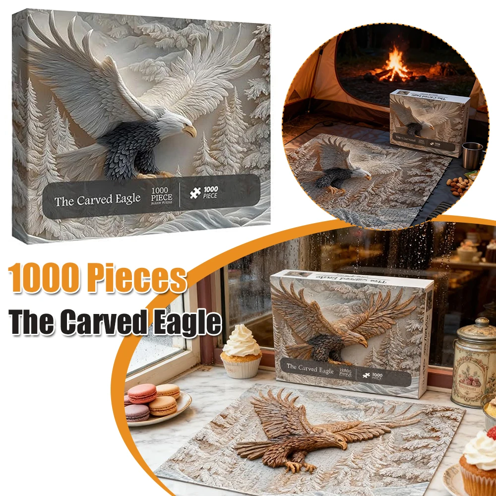 1000 pezzi frammenti maestoso aquila calva puzzle gioco aquila fauna selvatica arte design puzzle gioco aquila arte animale puzzle