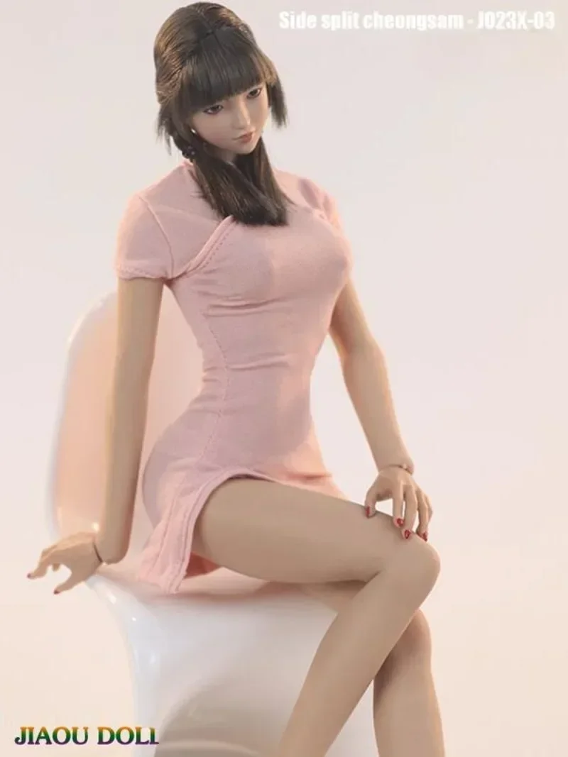 1/6 Scale Female Action Figure Side Slip Cheongsam Sexy Slim Bodysuit Dress Fitting Skirt for 12