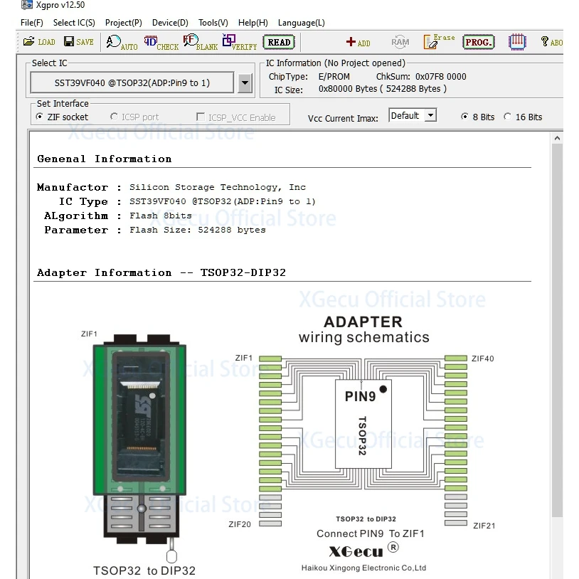 TSOP32-DIP32 Universal SMD Adapter Equivalent to CNV-TSOP-EP1M32 Circuit for XGecu TL866II PLUS T48 T56 programmer