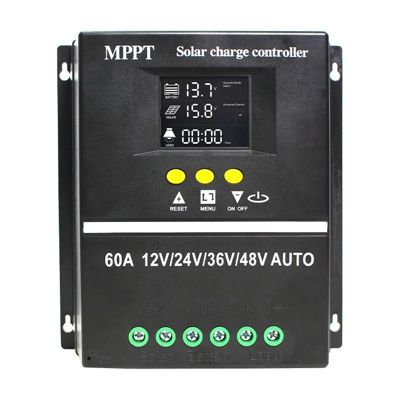 

Automatic Recognition Solar Charge Controller With LCD Display For 12V 24V 36V 48V Solar Panel And Dual USB Charging Ports