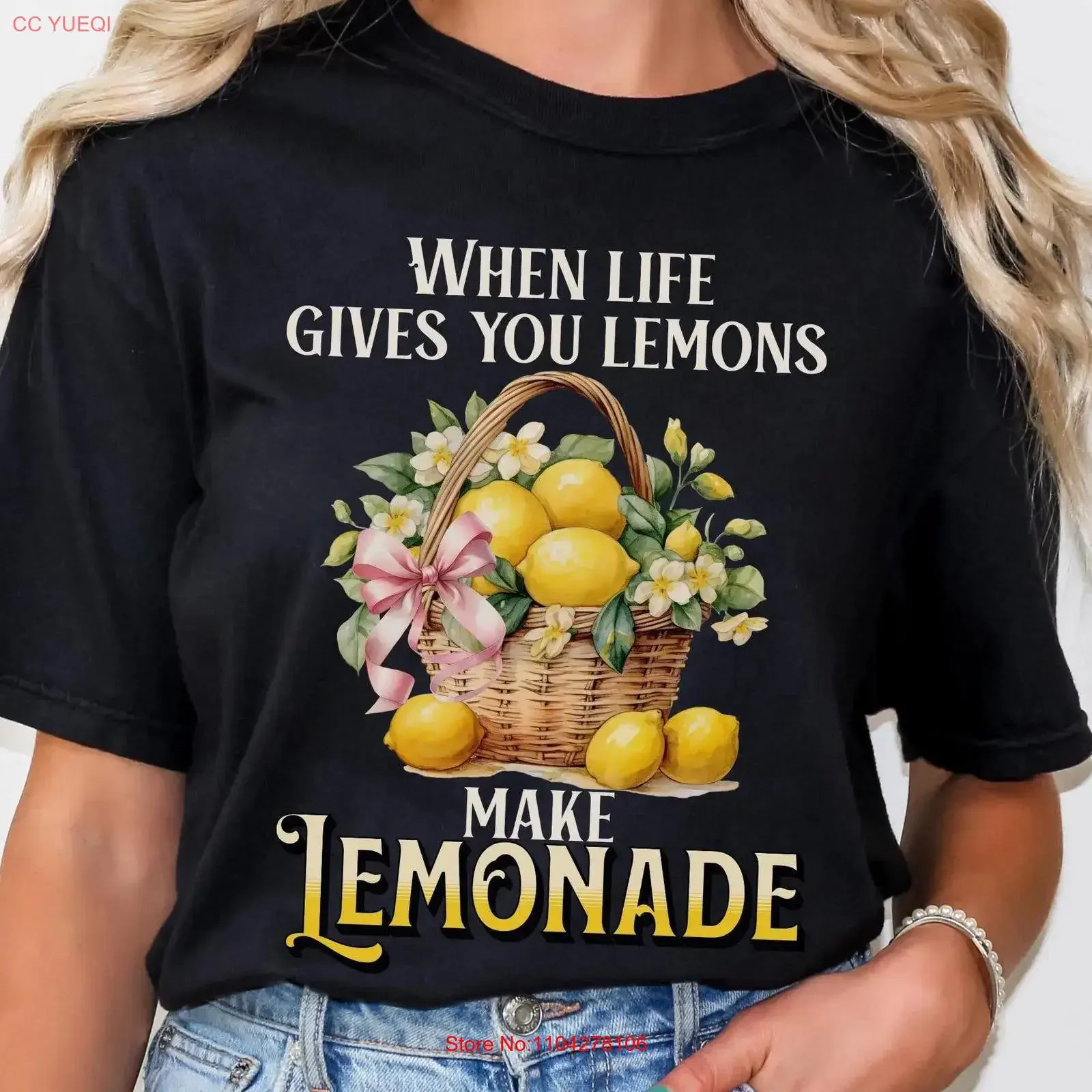 Summer Lemonade Coquette Bow T Shirt Positivity When Life Gives You Lemons Make Women's Fruity Apparel vintage Washed