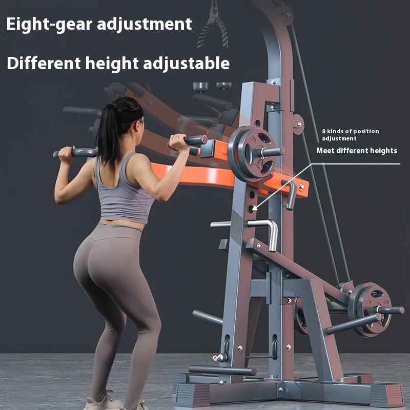 Multifunctional Deep Squatting Machine, Household Fitness Equipment, Horizontal Push, High Position Pull-down Hip Bridge Machine