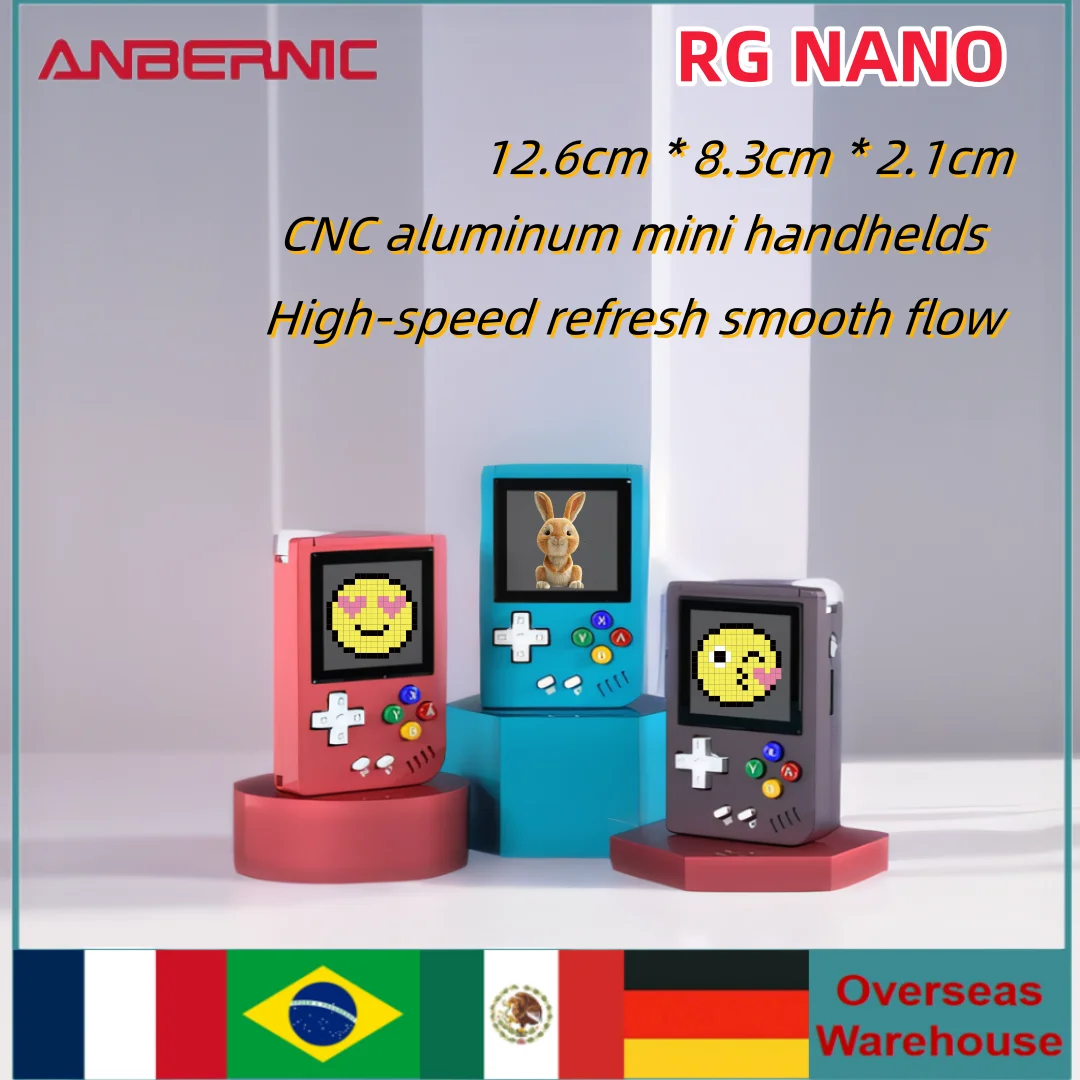 

ANBERNIC RG Nano Mini Retro Handheld Game Console Linux System 1.54" IPS Screen Classic Gaming Portable Player Children's Gift