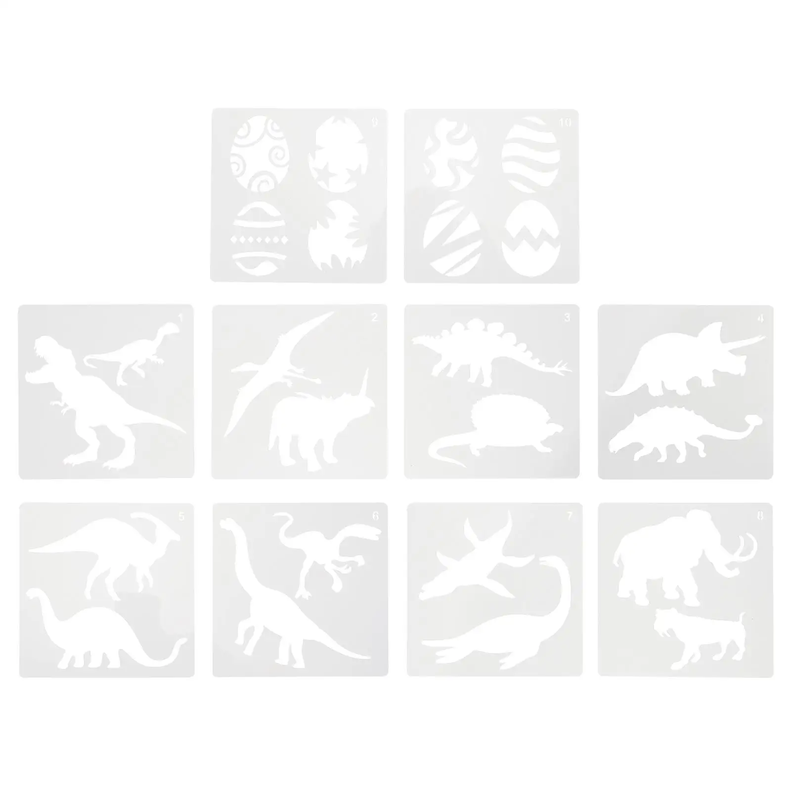

10 PCS Stencils Dinosaur Drawing Template Crafts for Kids Animal White DIY Child