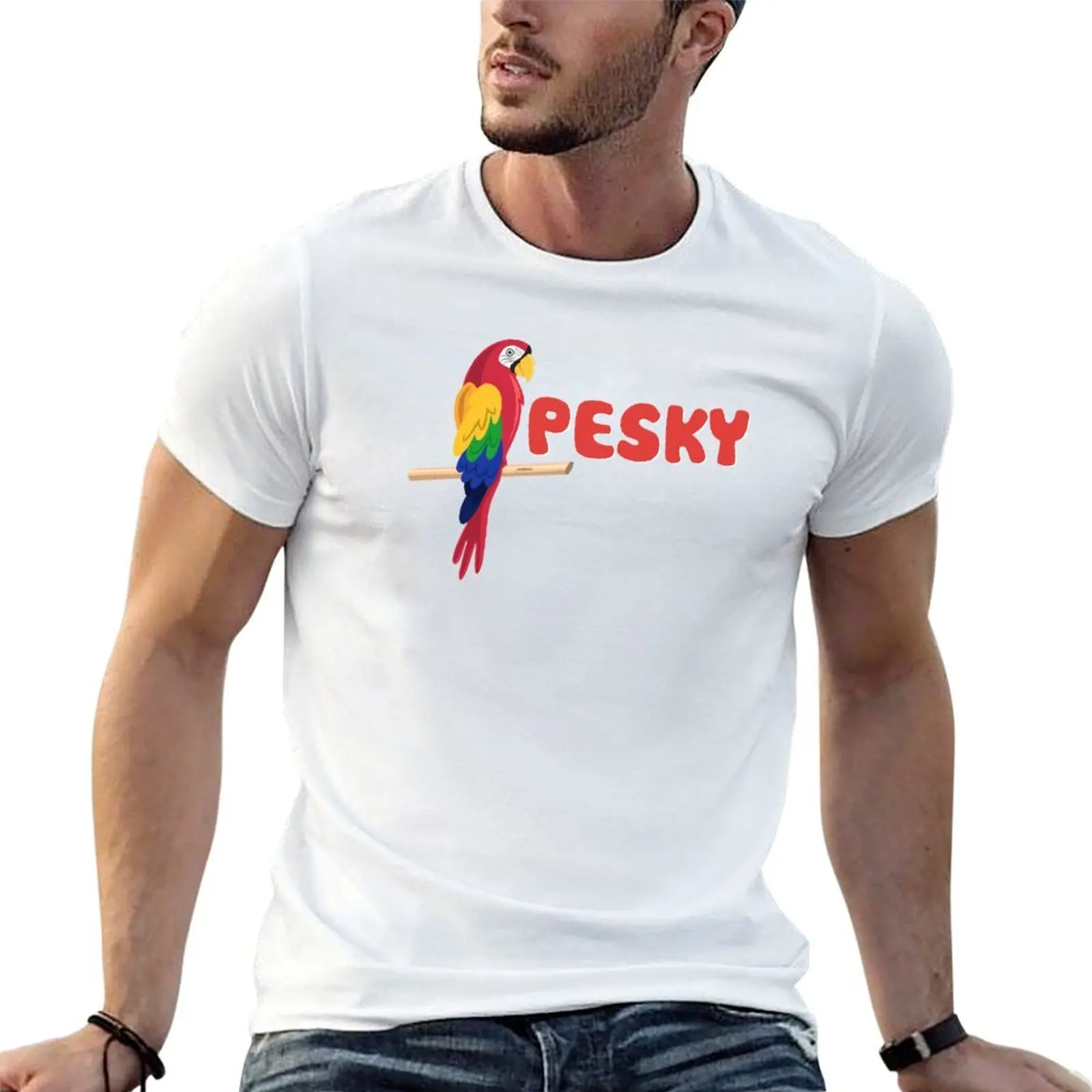 pesky bird grian T-Shirt t shirts for man graphic funny mens graphic t shirts man t shirt heavy cotton T-shirt