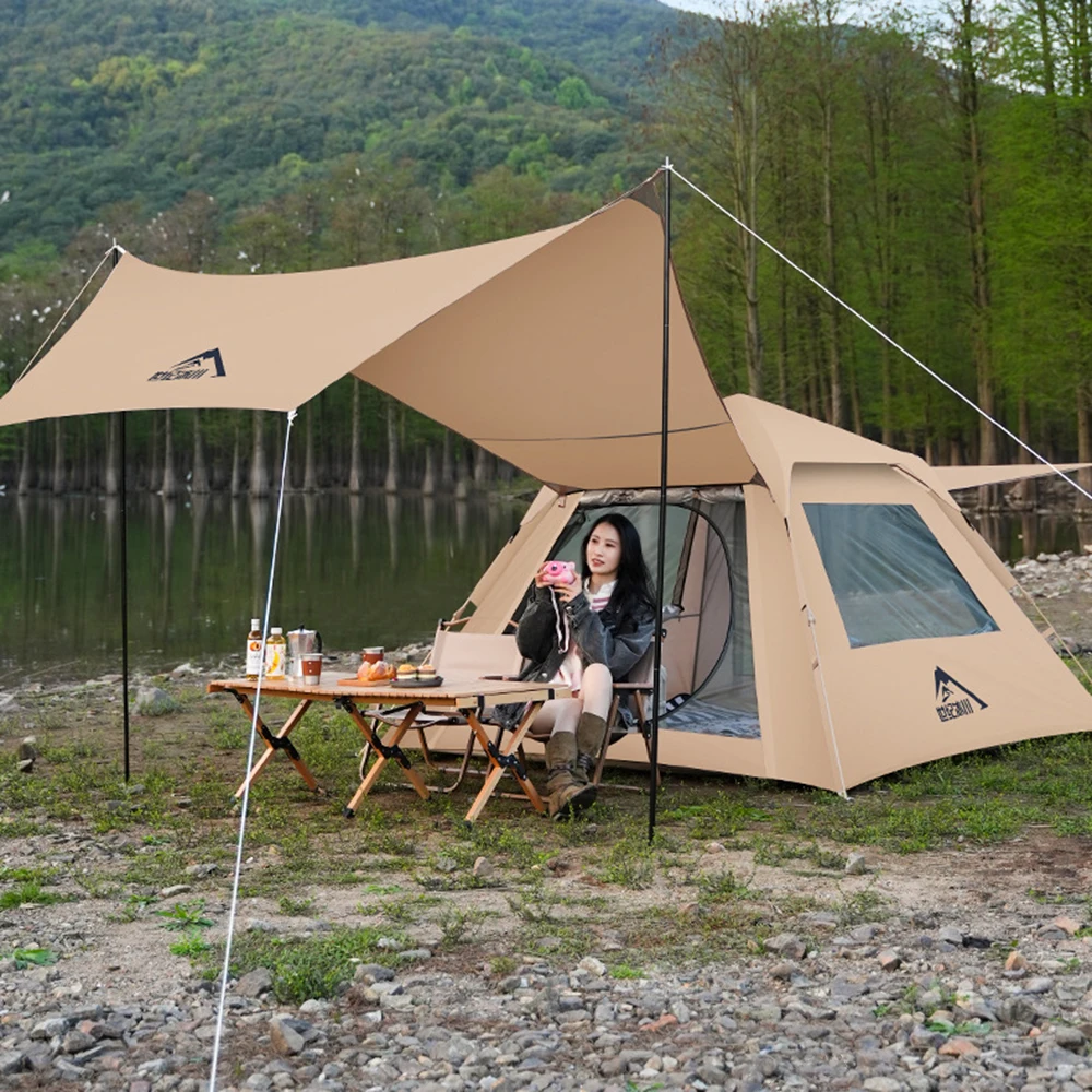 

Large Size Canopy Tent for Camping Outdoor Hiking Up Tent Waterproof Oxford Cloth Automatic Set Up 2In1 Canopy Tent for Camping