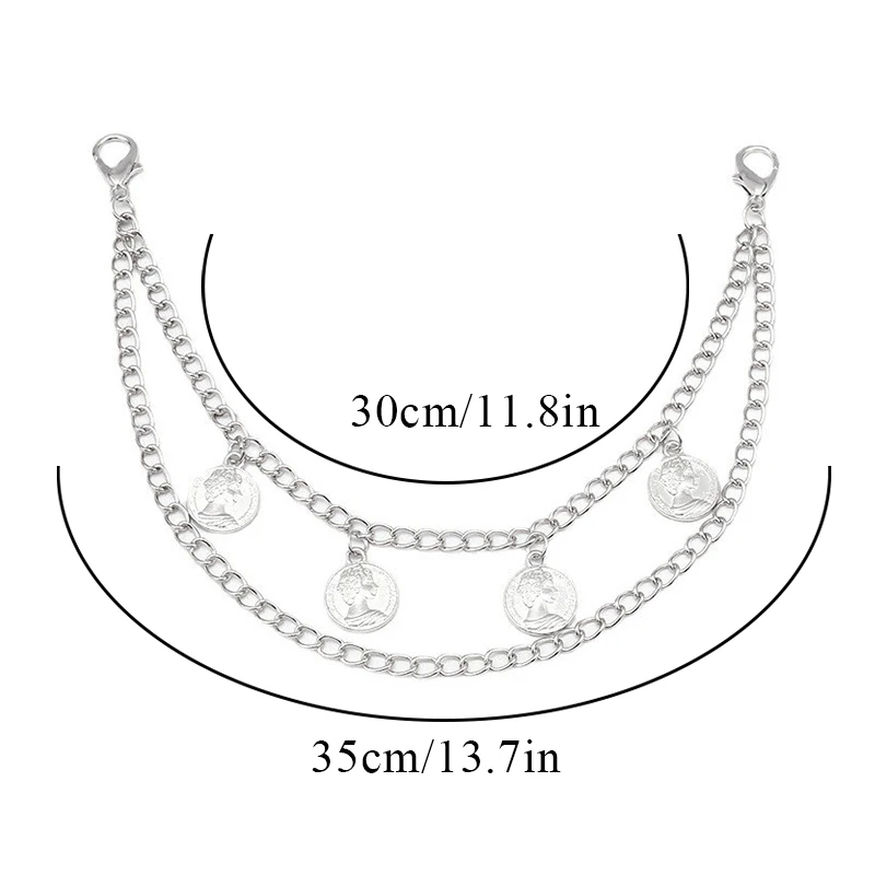 New Double Layer Bag Chain For Handbag Decorative Chain Exquisite Halloween Skeleton DIY Purse Chain Replacement Bag Accessories