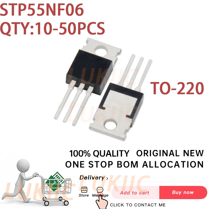 (10-50PCS) 100% New STP55NF06 P55NF06 MOS FET 60V