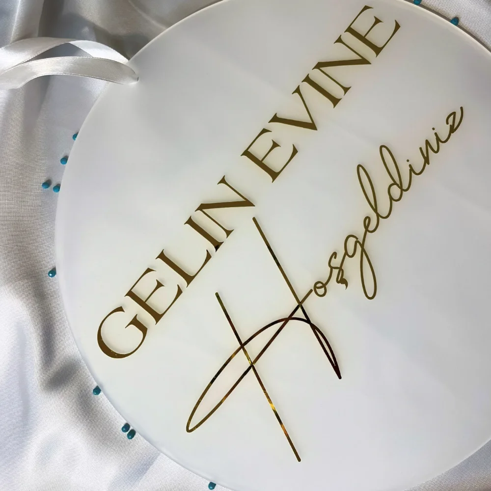 ส่วนบุคคลประตูยินดีต้อนรับป้าย,Kız Evine Hoşgeldiniz ป้าย,ชื่อไวนิล Decal มุสลิมสติกเกอร์สําหรับกระจก,งานแต่งงานสติ๊กเกอร์ตกแต่ง