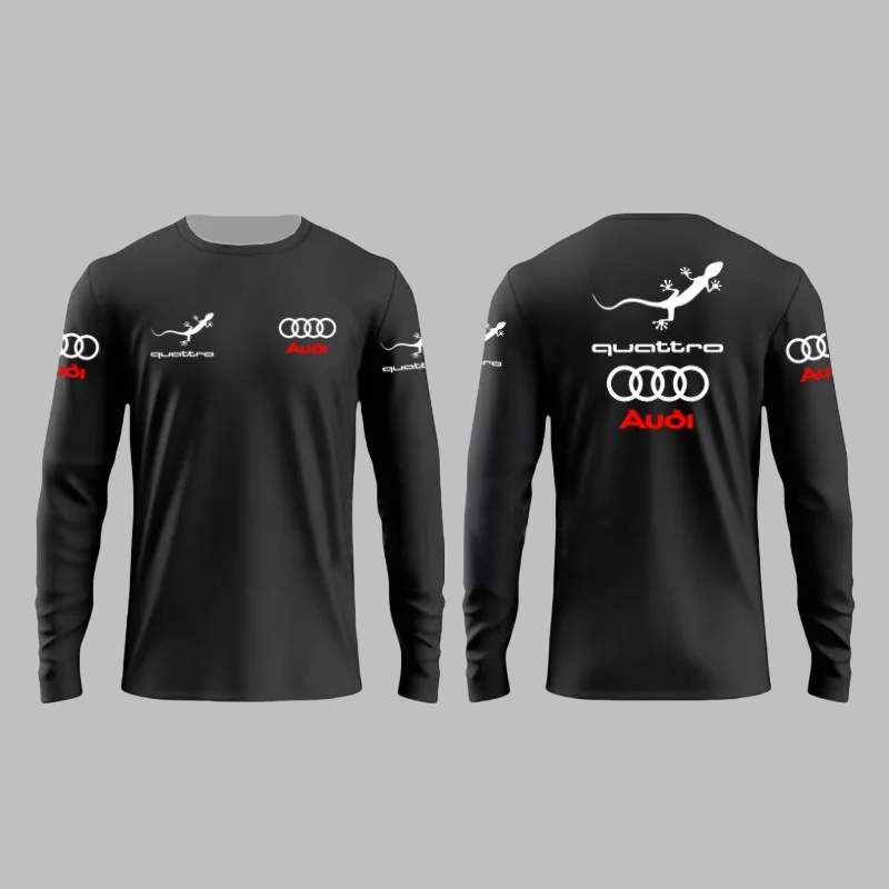 2025 Spring and Autumn Fashion Audi Racing Competition Printed Men's Adult Long Sleeve Daily Leisure Sports Fitness Teen T-Shirt