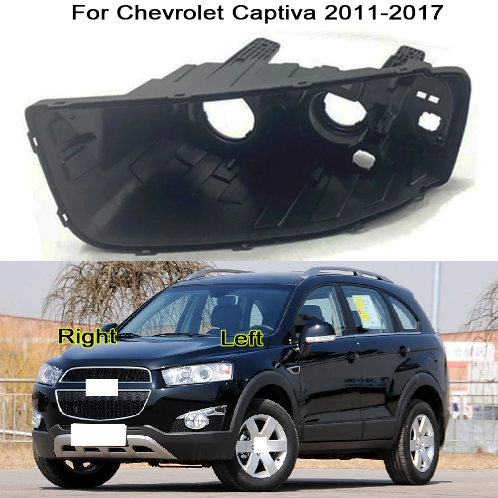 For Chevrolet Captiva 2011-2017 Front headlight accessories Lamp base Front headlights Black plastic shell Enclosure