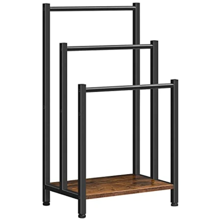 

Free Standing Towel Rack, 3 Tier Blanket Rack, Blanket Holder for Bathroom, 16.9" L x 11" W x 31.9" H, Industrial Metal Drying