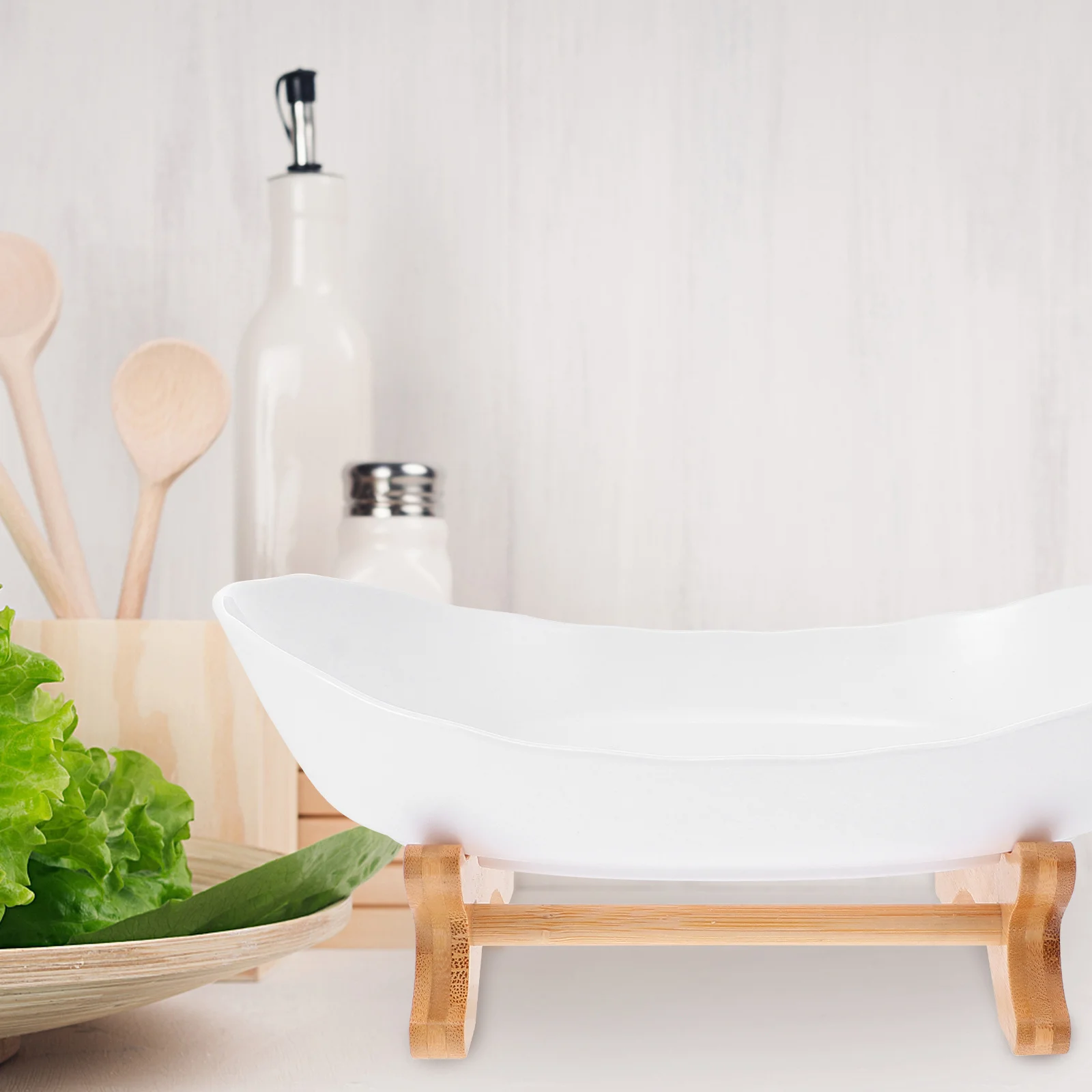 

1 Set Oval Plastic Fruit Plate Snack Tray Dessert Plate Candy Storage Holder Large Capacity Multipurpose Kitchen Dining Cafe Use