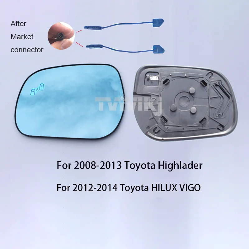 1 pair 2PCS Heated Side Rearview Mirror Blue Glass Lens blind spot light For TOYOTA Highlander 4runner 2008-2020 HILUX REVO VIGO