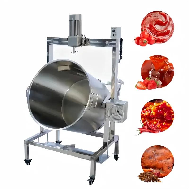 40l bom uso máquina de calor alimentos molho açúcar panelas com misturador/fogão revestido de geléia com agitador/máquina de cozinhar doces