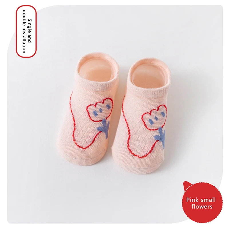 EWODOS Baby Girl Boy Floor Socks Cute Animal Print Non Slip Toddler Walking Socks Breathable Grip Crew Socks for Kid Infant Fall