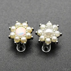 White Imitation Pearl Opal Micro Dermal Anchor Piercing Stainless Steel Skin Diver Piercing Hide-it Neck Face Jewelry 14G Base