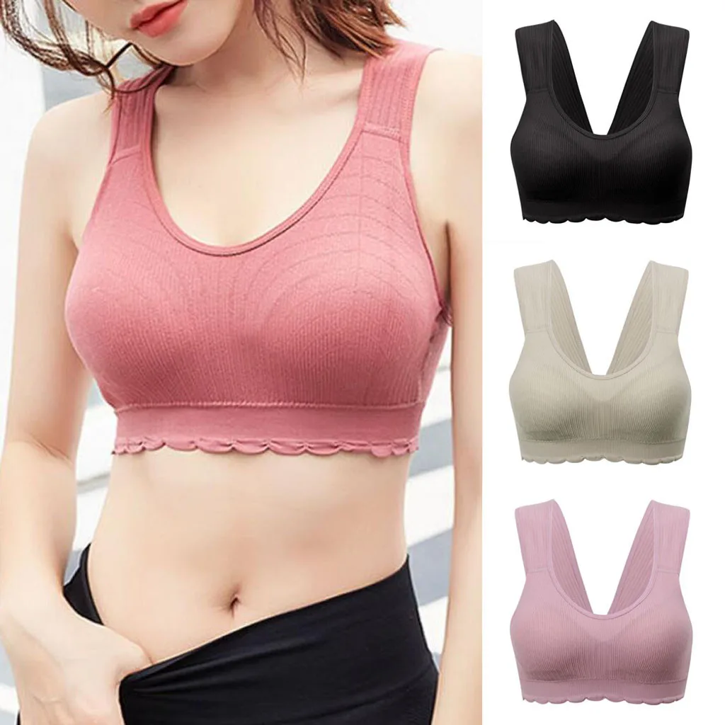 Sexy Top Bra No rims Bra Packs for Women Non Removable Padded Sports Bras for Women Comfort Bras Pads for Sports Bras for Women