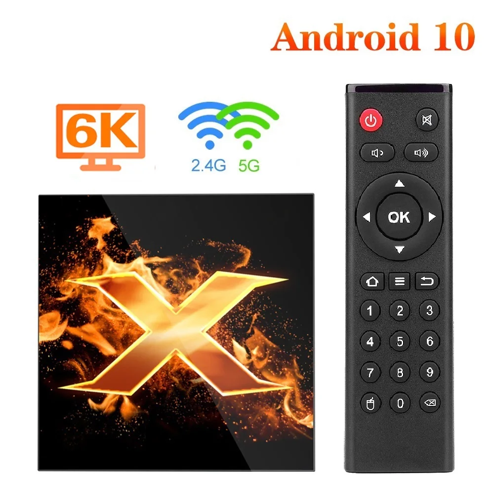 

To X1 Smart TV Box 4GB RAM 32GB Android 10 4GB 64GB Support Dual Wifi Google Player Store Youtube TVBOX Set Top Box 2G 16G