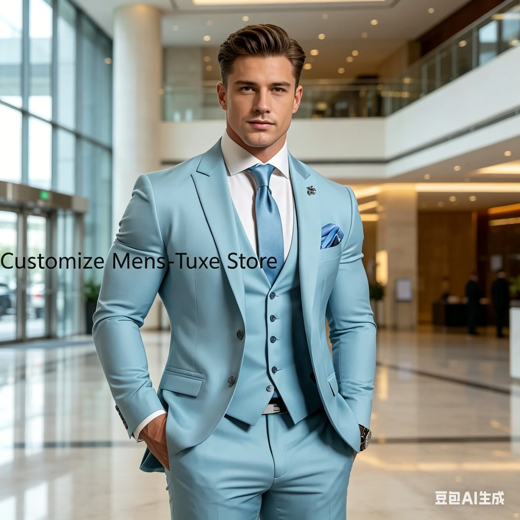 

Мужской классический костюм-тройка для свадьбы, смокинг для жениха, нарядный костюм для вечеринки, элегантный костюм для шафера, размеры XS-5XL