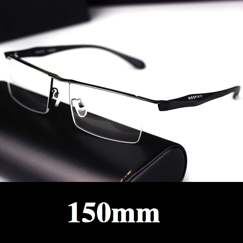 Vazrobe 150mm Oversized Eyeglasses Frame Male Semi Rimless Eyebrow Rim Spectacles Glasses Men for Optical Prescription Big Large