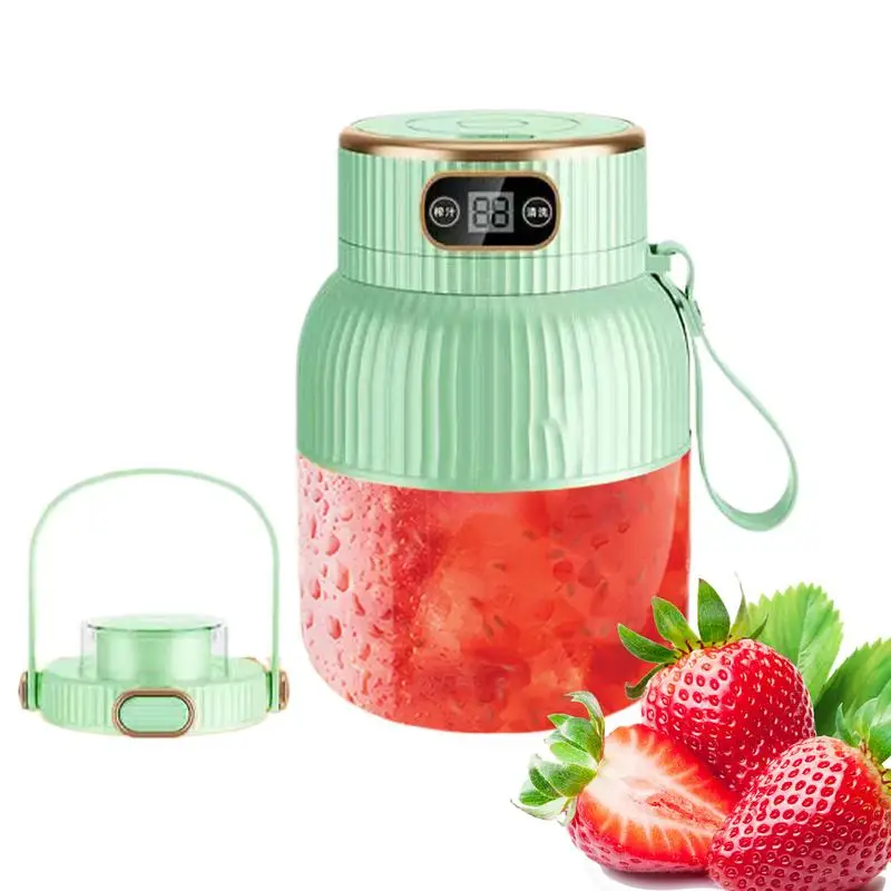 Portable Blender For Smoothies Fruit Juice Mixer USB Rechargeable Juicer Machine Food Processor With Digital Display 600ml For