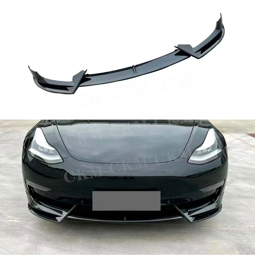 

Front Bumper Chin Lip Spoiler BodyKit ABS Car Lower Guard Plate Gloss Black For Tesla Model 3 2017+ For Tesla Model Y 2018+