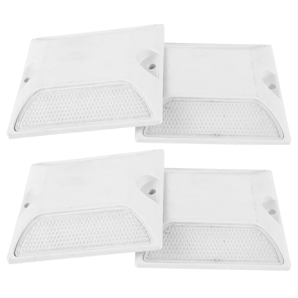 4 قطعة عاكسات درب الثقيلة ترصيع الطريق العاكسة لخط الرصيف الطريق السريع علامات الرصيف السلامة الليلية