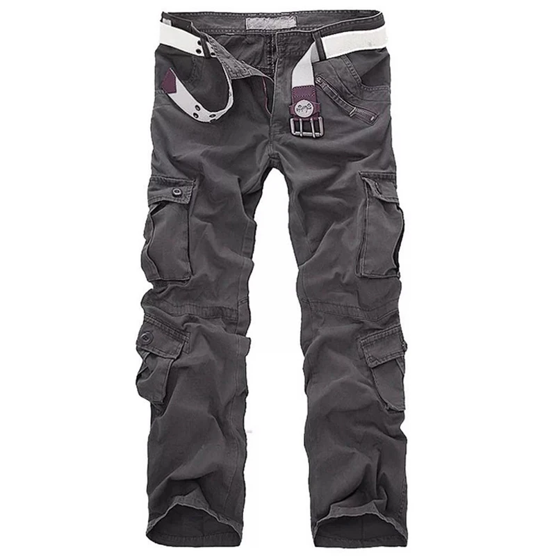 Outdoor casual broek voor heren, overall met meerdere zakken, rechte tactische broek, losse grote maat broek