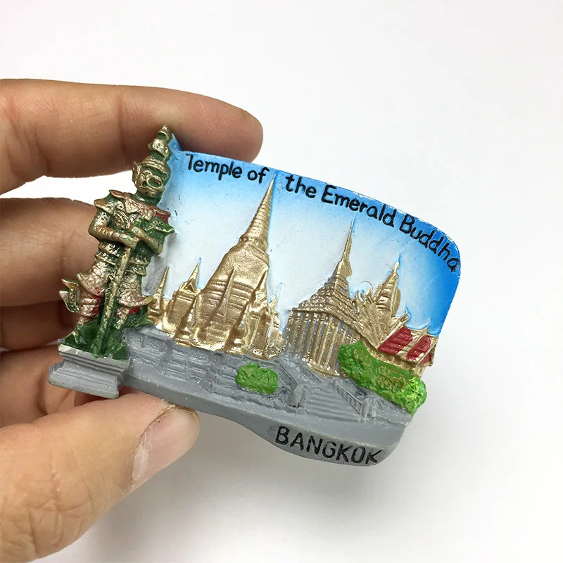 Thailand National Treasure Bangkok Grand Palace Erawan Temple Scenery Fridge Magnet Travel Souvenir 3D Home Decoration