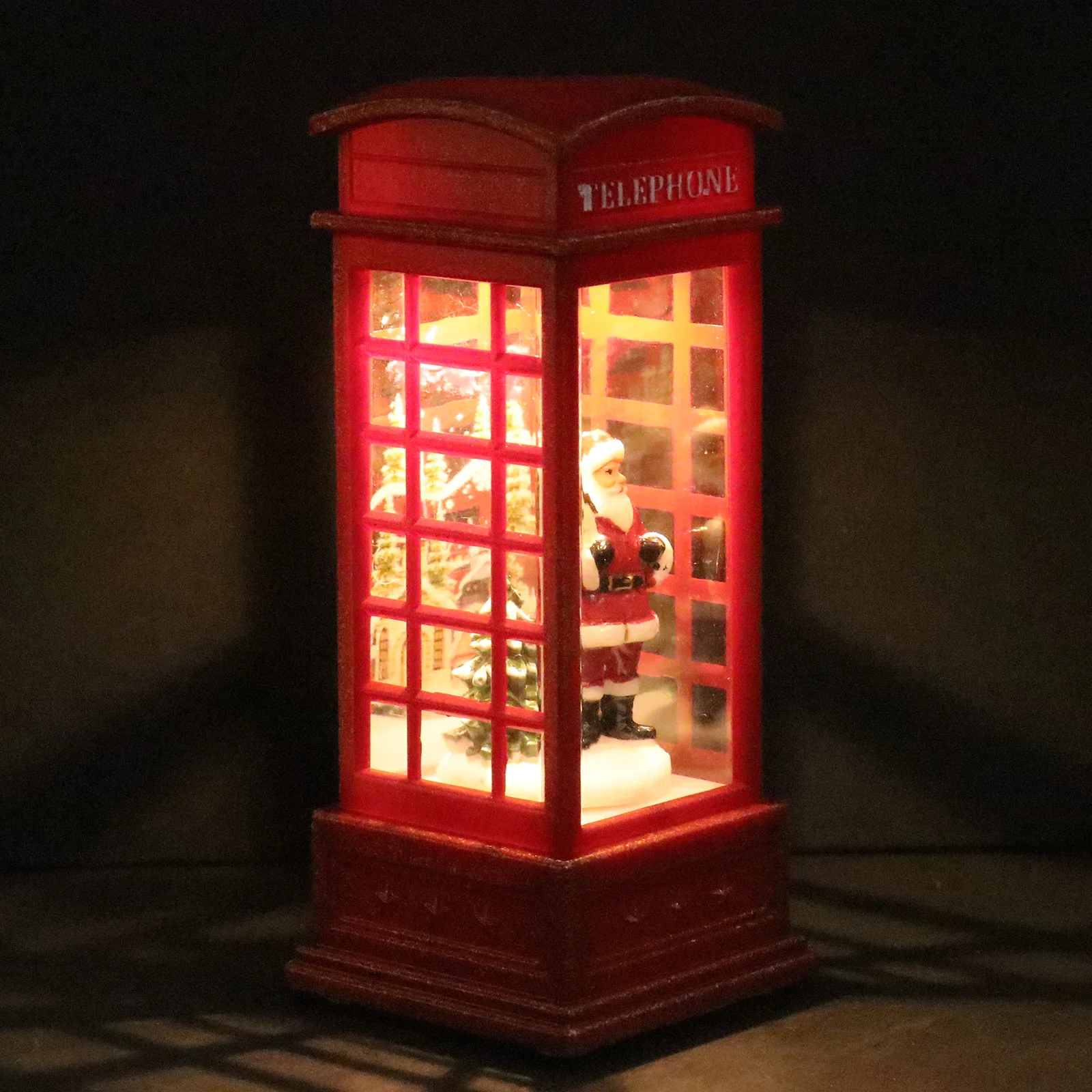 

Винтажный стиль, реквизит с пламенем, светодиодная лампа для телефонной будки, рождественское украшение для дома, креативный ночник, книжная лампа