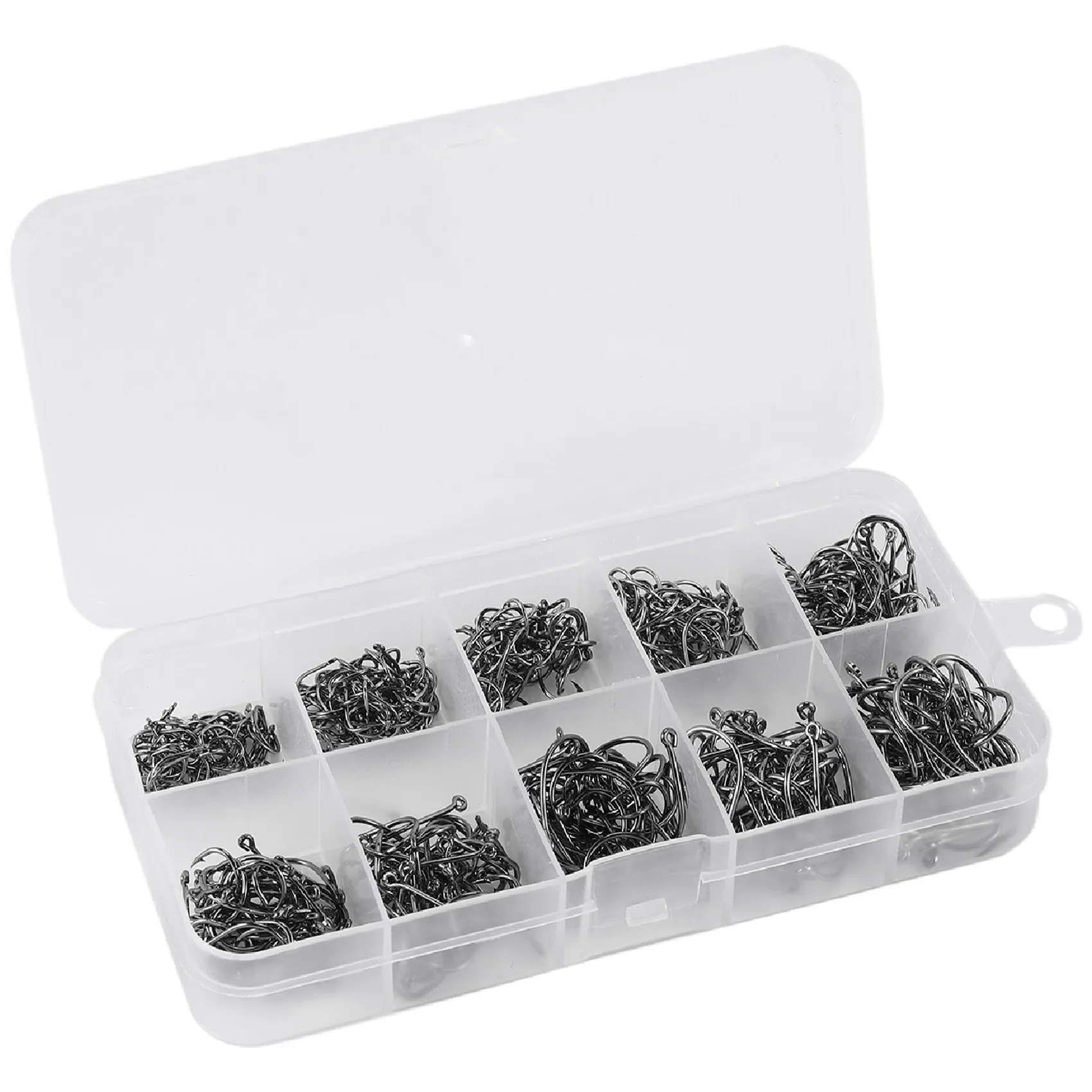 500Pcs/Set Mixed Size #3~12 High Carbon Steel Carp Fishing Hooks Pack With Hole With Retail Box Jigging Bait