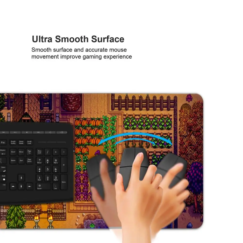 Alfombrilla de ratón Stardew Valley XXL Anime Gamer Cabinet Mousepad PC Pink Gaming Accessories Keyboard Pad Laptop Kawaii Desk Mat Carpet