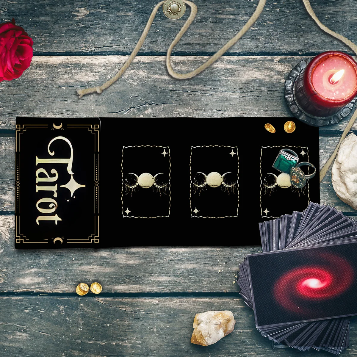 Moon Phase Magic Broom Creative Storage Bag Is Used For Tarot Card Storage Polyester Storage Bag Divination Ceremony Decorations