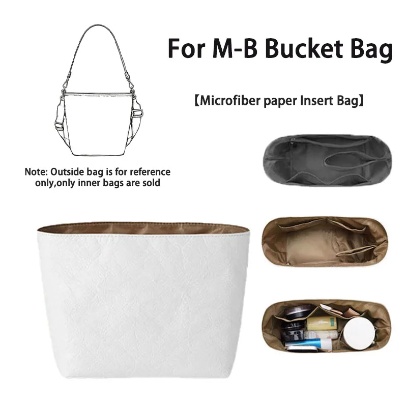EverToner Microfiber paper Purse Organizer Insert Fit for M-B Bucket Bag Slim Inner Liner Organizer Lightweight Inside Bag