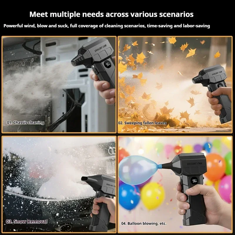 X5 turbocharged blower 99,000 rpm motor Convenient car interior vacuuming Outdoor barbecuing Turbo fan Powerful wind Brushl