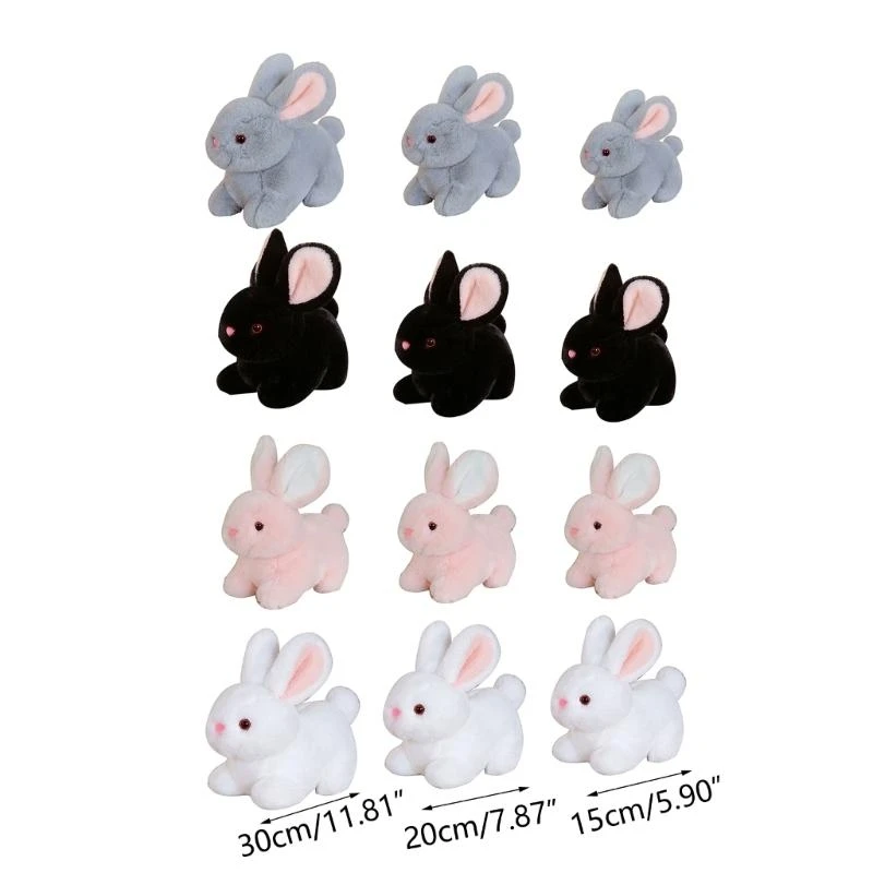 Q81A ของขวัญกระต่ายขนยาวขนสัตว์ยัดไส้ของเล่นกระต่ายอีสเตอร์สำหรับเด็ก