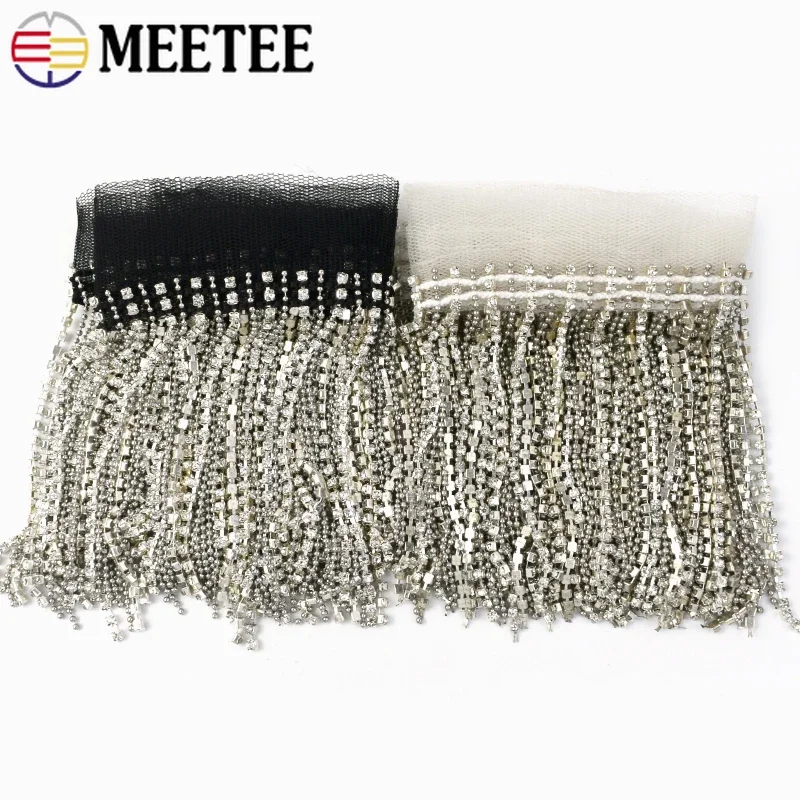 1/2Yards Meetee 9cm Diamond Chain Fringe Tassel Lace Trim Beaded Ribbon DIY Apparel Underwear Skirt Dress Decoration Accessories