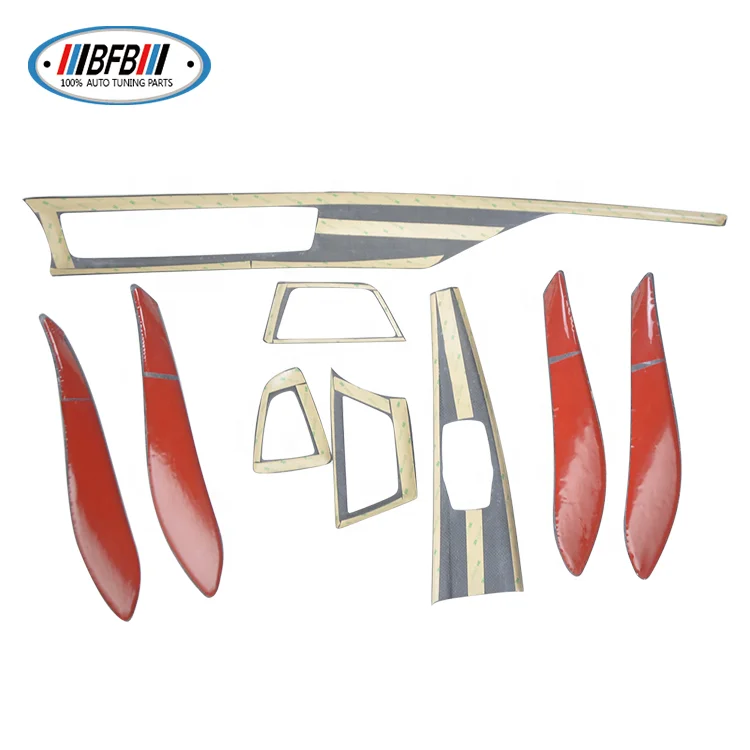 LHD Real Carbon Fiber Trims Car Carbon Interiors Trim For BMW 3 4 Series F30 F36 Door Moulding Cover 9pcs Add On